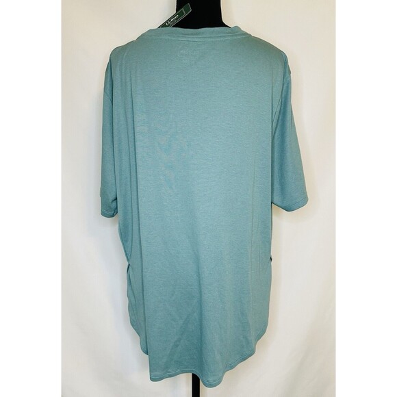 L.L. Bean Pima Cotton ReStore Short Sleeve Top Sea Pine Shirt‎ Women's XL NWT - Picture 3 of 11